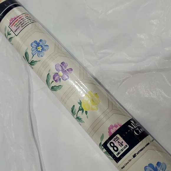 Magic cover self adhesive 8 yards Jumbo spring floral flower patter vinyl liner - Picture 2 of 11